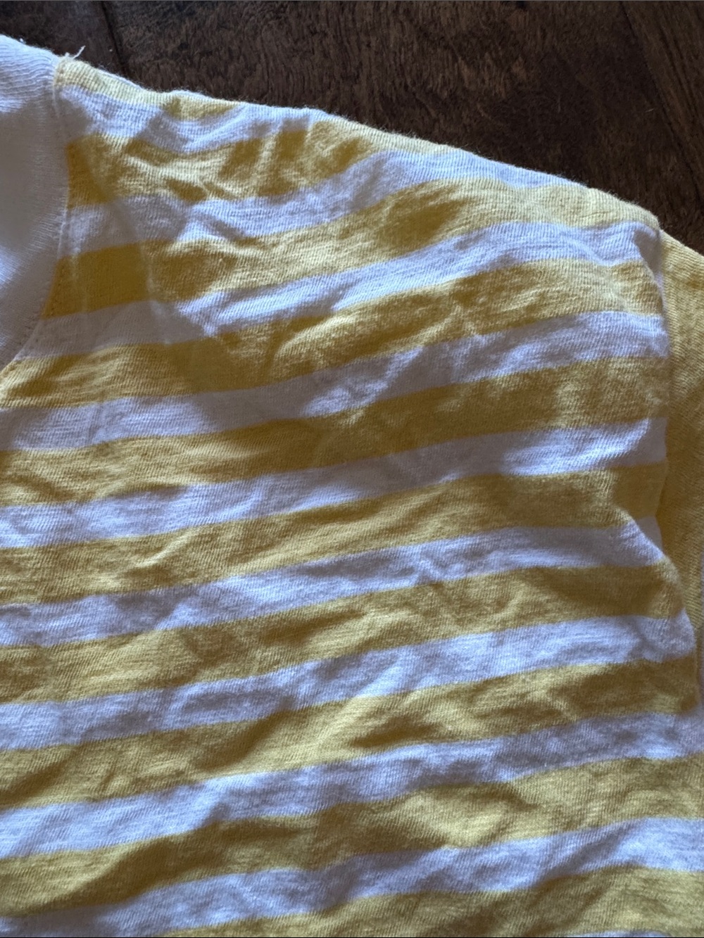 J. Crew Yellow and White Striped Short Sleeve Tee - Picture 3 of 3